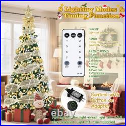 6FT Pop up Christmas Tree with Lights, Collapsible Artificial Christmas Tree wit