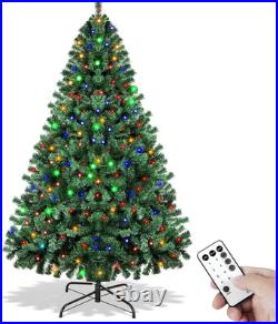 6FT Pre-Lit Artificial Christmas Tree with Remote, 250 Lights & 1000 Branch Tips