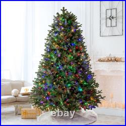 6FT Pre-Lit Artificial Fir Christmas Tree with Remote & Dual Color LED Lights