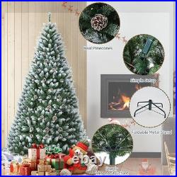 6FT Pre-Lit Christmas Tree with Pine Cones, 250 LEDs & Stand Holiday Decor