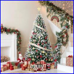 6FT Pre-Lit Christmas Tree with Pine Cones, 250 LEDs & Stand Holiday Decor