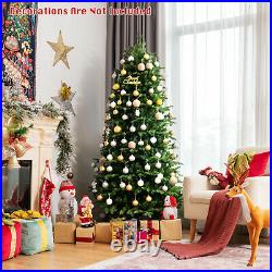 6FT Pre-Lit Hinged Christmas Tree 1664 PE & PVC Tips with Foot Switch & 310 Lights