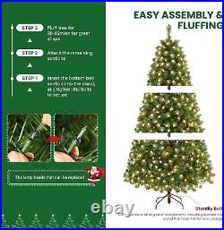 6FT Prelit Artificial Christmas Tree with 250 Lights & 785 Branch Tips for Xmas 6FT Prelit Artificial Christmas Tree with 250 Lights & 785 Branch Tips for Xmas