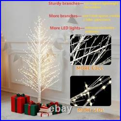 6FT White Birch Tree with 1300 LED Warm Lights, 8 Modes, Timer, IP44