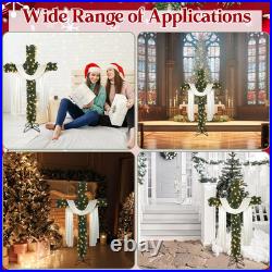 6Ft Artificial Christmas Cross Tree with Lights & Silk Scarf for Decor 6Ft Artificial Christmas Cross Tree with Lights & Silk Scarf for Decor