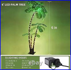 6Ft LED Lighted Palm Tree, Outdoor Tiki Bar Decor, Artificial Trees NEW