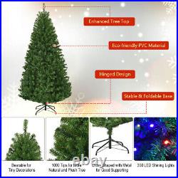 6Ft Pre-Lit Artificial Christmas Tree Premium Hinged with 350 LED Lights & Stand