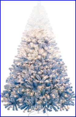 6Ft Pre-Lit Artificial Christmas Tree with Incandescent Warm White Lights, Snow