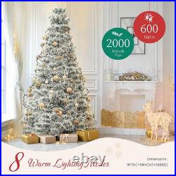 6Ft Pre-Lit Snow Flocked Christmas Tree with 250 Lights & Hinged Design 6Ft Pre-Lit Snow Flocked Christmas Tree with 250 Lights & Hinged Design