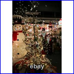 6Ft Pre-Lit Snowy Brown Twig Christmas Tree Holiday Decor with 296 Clear Lights