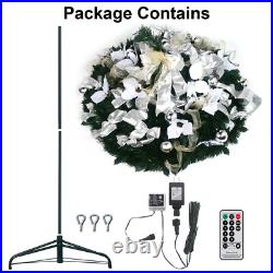 6Ft Pre-lit Pull Up Christmas Tree with Remote Fully Decorated with 200 LED Lights