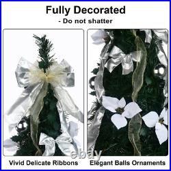 6Ft Pre-lit Pull Up Christmas Tree with Remote Fully Decorated with 200 LED Lights