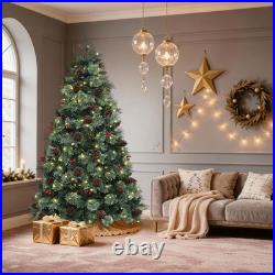 6Ft Prelit Carol Pine Christmas Tree with 300 LED Lights & Remote Control