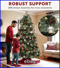 6Ft Prelit Carol Pine Christmas Tree with 300 LED Lights & Remote Control