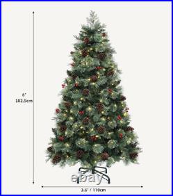 6Ft Prelit Carol Pine Christmas Tree with 300 LED Lights & Remote Control