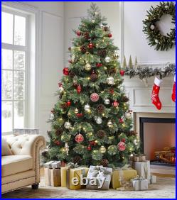 6Ft Prelit Carol Pine Christmas Tree with 300 LED Lights & Remote Control