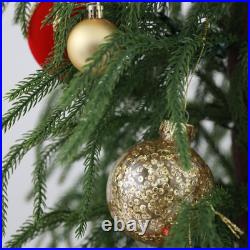 6Ft Prelit Norfolk Christmas Tree with 150 Warm White LED Lights & Metal Stand