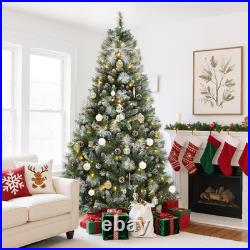 6Ft Prelit Scotch Pine Christmas Tree with Remote, Frosted & Color-Changing Ligh