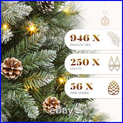 6Ft Prelit Scotch Pine Christmas Tree with Remote, Frosted & Color-Changing Ligh