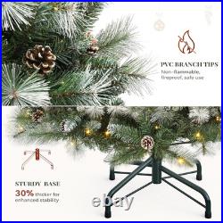 6Ft Prelit Scotch Pine Christmas Tree with Remote, Frosted & Color-Changing Ligh