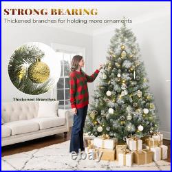 6Ft Prelit Scotch Pine Christmas Tree with Remote, Frosted & Color-Changing Ligh
