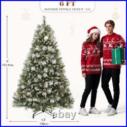 6Ft Prelit Scotch Pine Christmas Tree with Remote, Frosted & Color-Changing Ligh