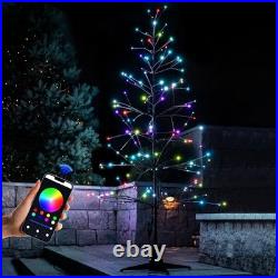 6.5FT LED Pre-Lit Artificial Tree Rotating Bare Christmas Tree With Samrt LED