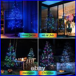 6.5FT LED Pre-Lit Artificial Tree Rotating Bare Christmas Tree With Samrt LED