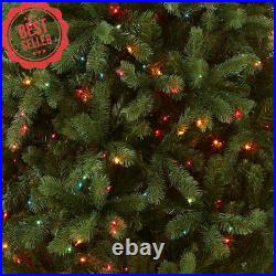 6.5Ft Pre-Lit Feel Real Douglas Fir Christmas Tree Multicolor Lights Green withSta
