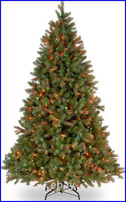 6.5Ft Pre-Lit Feel Real Douglas Fir Christmas Tree Multicolor Lights Green withSta