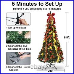 6.5Ft Pull-Up Christmas Tree Pre-lit Christmas Tree with Remote 200 LED Lights 6.5Ft Pull-Up Christmas Tree Pre-lit Christmas Tree with Remote 200 LED Lights