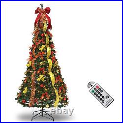 6.5Ft Pull-Up Christmas Tree Pre-lit Christmas Tree with Remote 200 LED Lights 6.5Ft Pull-Up Christmas Tree Pre-lit Christmas Tree with Remote 200 LED Lights