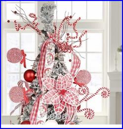 6.5 FT Candy Cane Pop-Up Christmas Tree, Pre-Lit and Fully Decorated, Fire-Resis