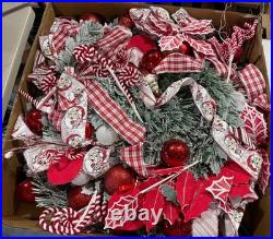 6.5 FT Candy Cane Pop-Up Christmas Tree, Pre-Lit and Fully Decorated, Fire-Resis