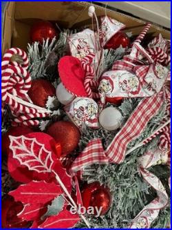 6.5 FT Candy Cane Pop-Up Christmas Tree, Pre-Lit and Fully Decorated, Fire-Resis