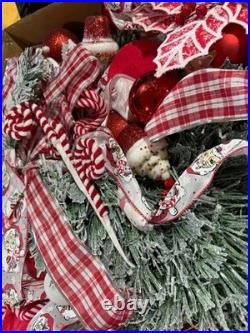 6.5 FT Candy Cane Pop-Up Christmas Tree, Pre-Lit and Fully Decorated, Fire-Resis