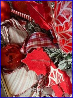 6.5 FT Candy Cane Pop-Up Christmas Tree, Pre-Lit and Fully Decorated, Fire-Resis