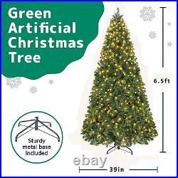 6.5 Feet Christmas Tree Artificial Tree Holiday Decorations With 250 LED Lights