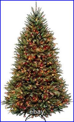 6.5 Ft Multicolor Pre-Lit Full Christmas Tree Green Dunhill Fir Includes Stand