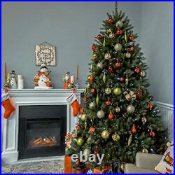 6.5 Ft Multicolor Pre-Lit Full Christmas Tree Green Dunhill Fir Includes Stand