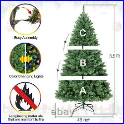 6.5 Ft Pre-Lit Christmas Tree Holiday Decoration 350 Color Changing LED Lights