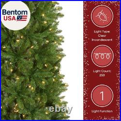 6.5 Ft Pre-Lit Kingswood Fir Slim Artificial Christmas Tree, 250 Clear Lights, 7