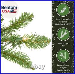 6.5 Ft Pre-Lit Kingswood Fir Slim Artificial Christmas Tree, 250 Clear Lights, 7