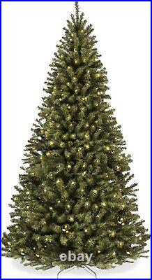 6.5 Ft Pre-Lit Premium Green Blue Fir Artificial Christmas Tree Clear LED Lights