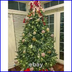 6.5 Ft Pre-Lit Premium Green Blue Fir Artificial Christmas Tree Clear LED Lights