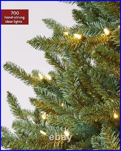 6.5 Ft Pre-Lit Premium Green Blue Fir Artificial Christmas Tree Clear LED Lights