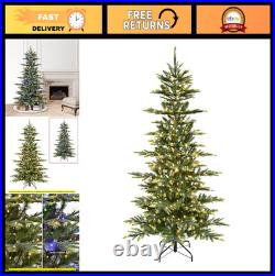 6.5' Pre-Lit Artificial Aspen Fir Christmas Tree, Dual-Color LED Lights, Holiday
