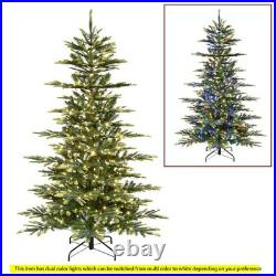 6.5' Pre-Lit Artificial Aspen Fir Christmas Tree, Dual-Color LED Lights, Holiday