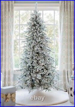 6.5' Queen Flock Slim Artificial Christmas Tree with 500 Warm White LED Lights