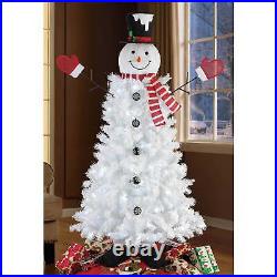 6.5-foot Pre-Lit Snowman Christmas Tree With 140 Cool White LED Lights New